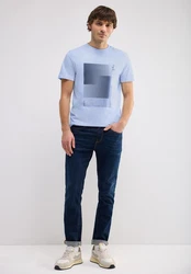 STREET ONE MEN T-Shirt Hellblau/Blau/Grau
