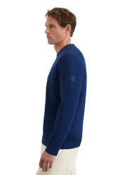 Marc O'Polo Rundhalspullover Dunkelblau/Blau