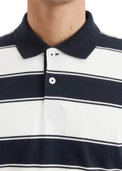 Marc O'Polo Poloshirt Bio-Baumwolle Dunkelblau/Weiß/Rot/Grau