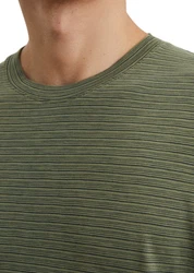 Marc O'Polo T-Shirt Single-Slub-Jersey Dunkelgrün/Grün/Khaki