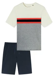 Schiesser Pyjama Casual Nightwear (Set, 2 tlg) Schlafanzug Hellgrau/Grau/Mischfarben/Beige