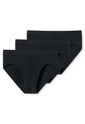 Schiesser Slip 3er Pack 95/5 Essentials Organic Cotton Schwarz/Dunkelblau