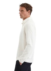 Marc O'Polo Langarm-Poloshirt Khaki/Weiß/Grau/Creme