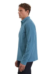 Marc O'Polo Langarm-Poloshirt Grau/Blau/Hellblau/Türkis