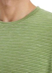 Marc O'Polo T-Shirt Single-Slub-Jersey Dunkelgrün/Grün/Hellgrün