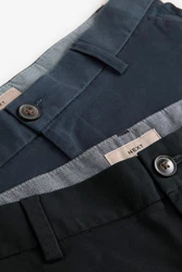 Next Shorts Slim Fit Stretch-Chinoshorts Dunkelblau/Schwarz/Hellblau/Blau