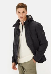 Funktionsjacke mit abnehmbarer Kapuze Markenlabel