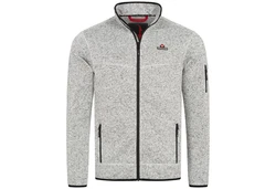 Hhenhorn Strickfleecejacke Tacul Herren Strickjacke Outdoor Sweatshirt Hellgrau/Grau/Rot