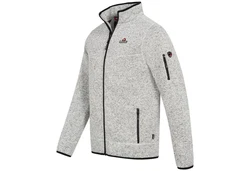 Hhenhorn Strickfleecejacke Tacul Herren Strickjacke Outdoor Sweatshirt Hellgrau/Grau/Rot
