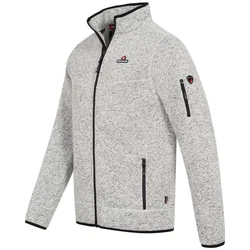 Hhenhorn Strickfleecejacke Tacul Herren Strickjacke Outdoor Sweatshirt Hellgrau/Grau/Rot
