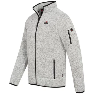 Hhenhorn Strickfleecejacke Tacul Herren Strickjacke Outdoor Sweatshirt Hellgrau/Grau/Rot
