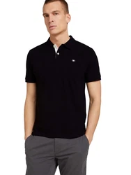 TOM TAILOR T-Shirt Poloshirt Dunkelblau/Blau