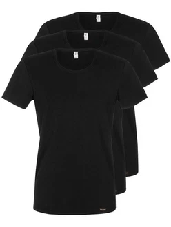 CiTO Unterziehshirt Herren Shirt 1/2 Arm Rundhals Schwarz