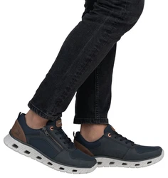 RIEKER Sport Sneaker Schnürschuh Freizeitschuh Halbschuh Dunkelblau/Hellblau/Blau