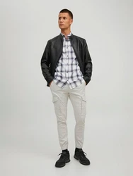 JACK & JONES JJIPAUL JJFLAKE AKM 542 Hose Khaki/Weiß/Beige/Grau