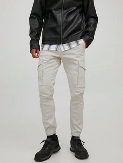 JACK & JONES JJIPAUL JJFLAKE AKM 542 Hose Khaki/Weiß/Beige/Grau