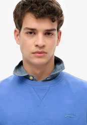 Superdry Sweatshirt Essential Logo Crew Hellblau/Blau/Grau