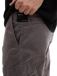 TOM TAILOR Denim Cargohose Regular Tapered Grau/Hellblau/Schwarz