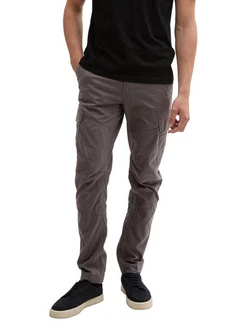 TOM TAILOR Denim Cargohose Regular Tapered Grau/Hellblau/Schwarz