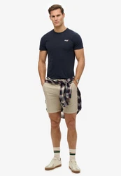 Superdry Rundhalsshirt ESSENTIAL CONTRAST EMB TEE Dunkelblau/Grau