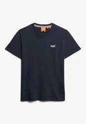 Superdry Rundhalsshirt ESSENTIAL CONTRAST EMB TEE Dunkelblau/Grau