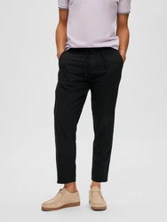 SELECTED HOMME Hose SLH172-SLIM TAPE BRODY LINEN PANT Khaki/Schwarz/Braun