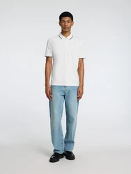 SELECTED HOMME Poloshirt SLHFAVE Grau/Weiß/Hellgrau
