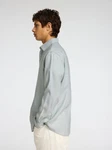SELECTED HOMME Langarmhemd SLHREG-LEO LIGHT SHIRT LS NOOS Hellblau/Grau