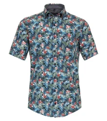 CASAMODA Kurzarmhemd Freizeithemd Print Blau/Hellblau