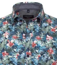 CASAMODA Kurzarmhemd Freizeithemd Print Blau/Hellblau