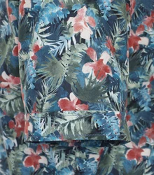 CASAMODA Kurzarmhemd Freizeithemd Print Blau/Hellblau