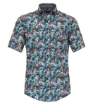 CASAMODA Kurzarmhemd Freizeithemd Print Blau/Hellblau