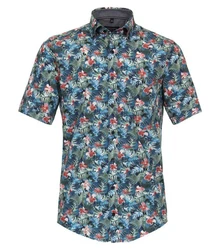 CASAMODA Kurzarmhemd Freizeithemd Print Blau/Hellblau