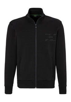 BOSS GREEN Sweatjacke Skaz Tape mit Stehkragen grün