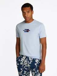 Tommy Hilfiger Kurzarmshirt FLAG BOX TEE Mit Rundhalsausschnitt Hellblau/Blau