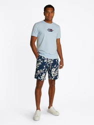 Tommy Hilfiger Kurzarmshirt FLAG BOX TEE Mit Rundhalsausschnitt Hellblau/Blau