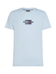Tommy Hilfiger Kurzarmshirt FLAG BOX TEE Mit Rundhalsausschnitt Hellblau/Blau
