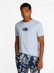 Tommy Hilfiger Kurzarmshirt FLAG BOX TEE Mit Rundhalsausschnitt Hellblau/Blau