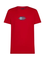 Tommy Hilfiger Kurzarmshirt FLAG BOX TEE Mit Rundhalsausschnitt Rot