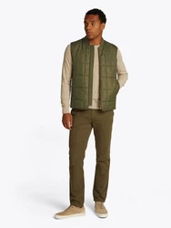 Tommy Hilfiger Steppweste SQUARE QUILTED VEST Mit Rundhalsausschnitt Dunkelgrün/Khaki