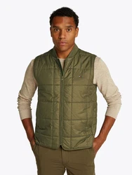 Tommy Hilfiger Steppweste SQUARE QUILTED VEST Mit Rundhalsausschnitt Dunkelgrün/Khaki