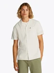 Tommy Jeans Kurzarmhemd TJM LINEN BLEND CAMP SS EXT Khaki/Weiß/Creme/Hellblau/Beige