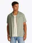 Tommy Jeans Kurzarmhemd TJM LINEN BLEND CAMP SS EXT Dunkelgrün/Grün/Khaki/Hellgrün