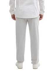 TOM TAILOR Denim Chinohose mit Gürtel Grau/Weiß/Beige/Creme/Khaki/Silber