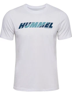 hummel T-Shirt hmlGRAPHIC BOLD LOGO TEE Weiß/Hellblau/Blau/Beige/Dunkelgrau