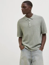 Jack & Jones Kurzarmpullover JJEGEORGE KNIT POLO SS SN Hellgrün/Grün/Khaki/Dunkelgrün/Grau