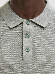 Jack & Jones Kurzarmpullover JJEGEORGE KNIT POLO SS SN Hellgrün/Grün/Khaki/Dunkelgrün/Grau