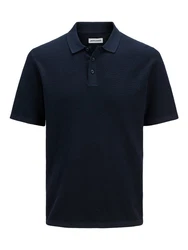 Jack & Jones Kurzarmpullover JJEGEORGE KNIT POLO SS SN Dunkelblau