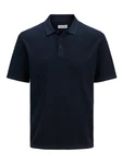 Jack & Jones Kurzarmpullover JJEGEORGE KNIT POLO SS SN Dunkelblau