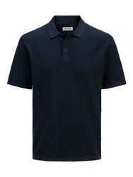 Jack & Jones Kurzarmpullover JJEGEORGE KNIT POLO SS SN Dunkelblau